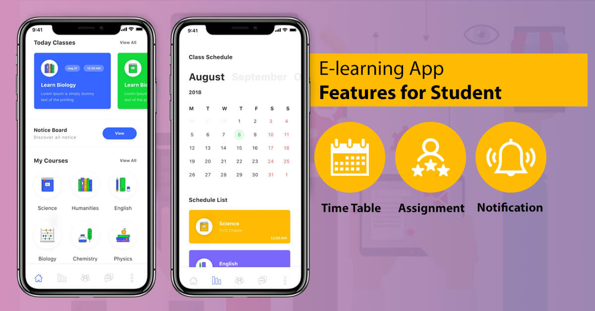 Features for Student or Learners in E-learning App