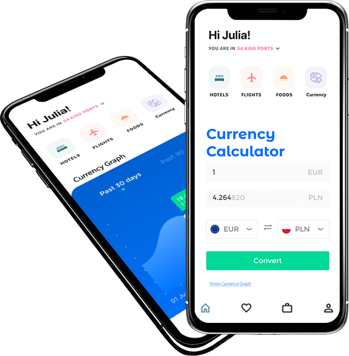 Currency converter travel app feature