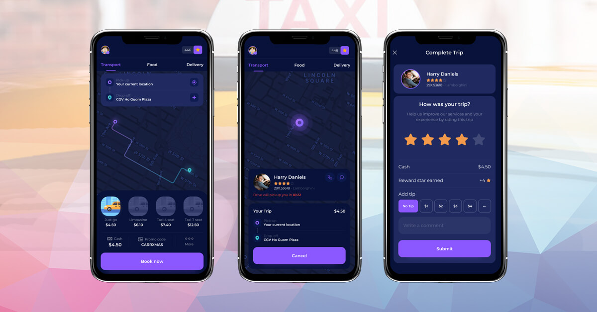 Basic features of taxi booking app (1)
