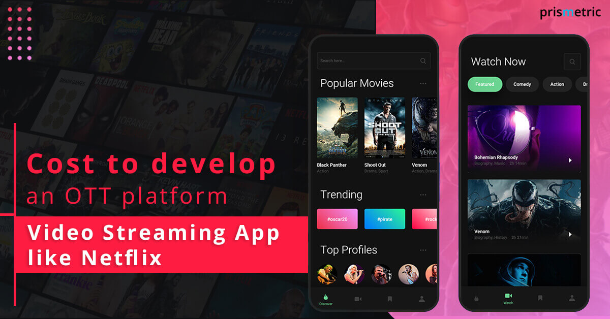 Cost to develop an OTT platform Video Streaming App like Netflix