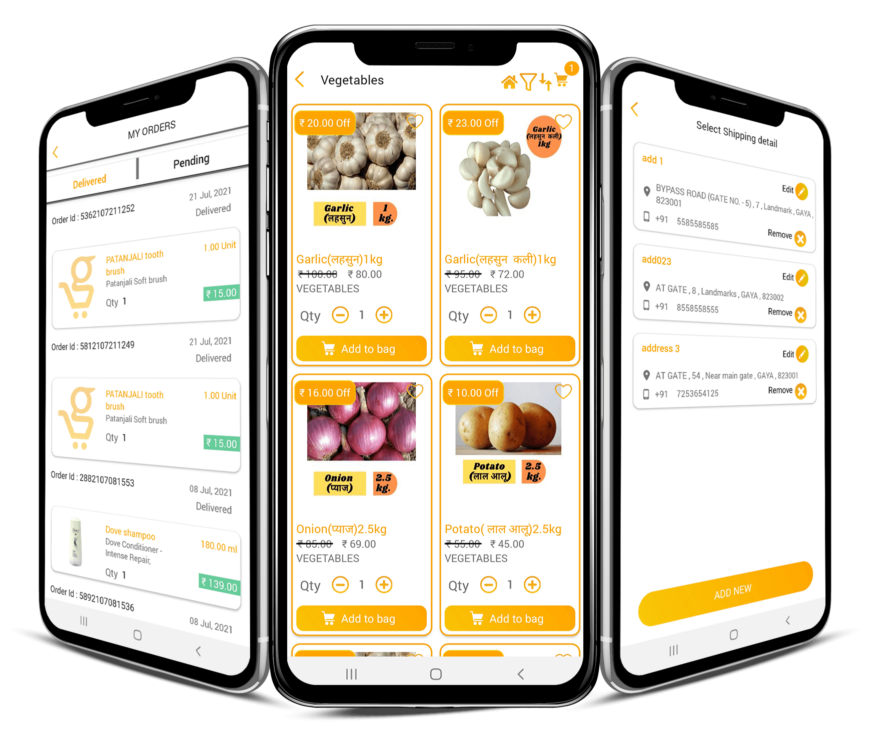 On-Demand Grocery Delivery App mockup