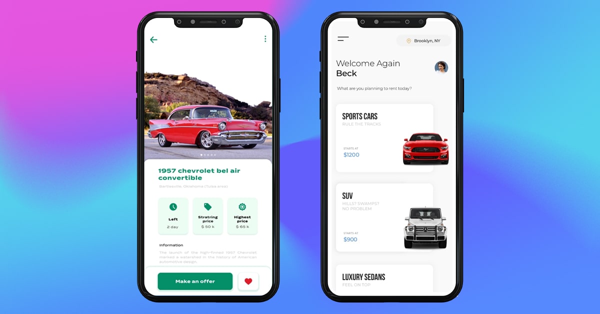 features of car auction app