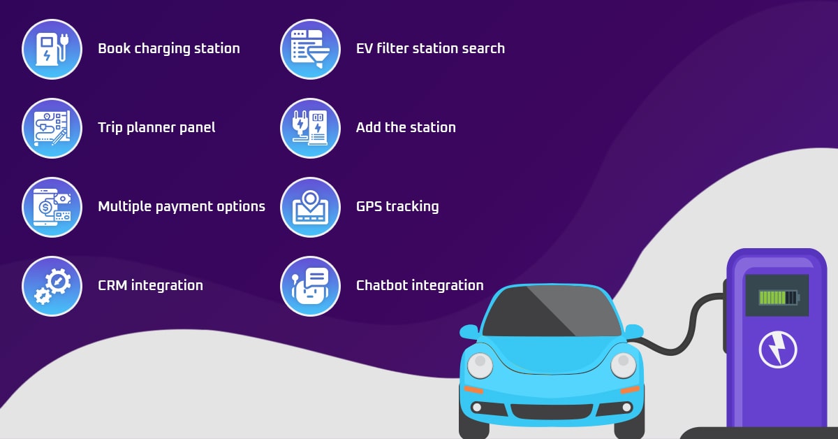 Key features of EV charging station app