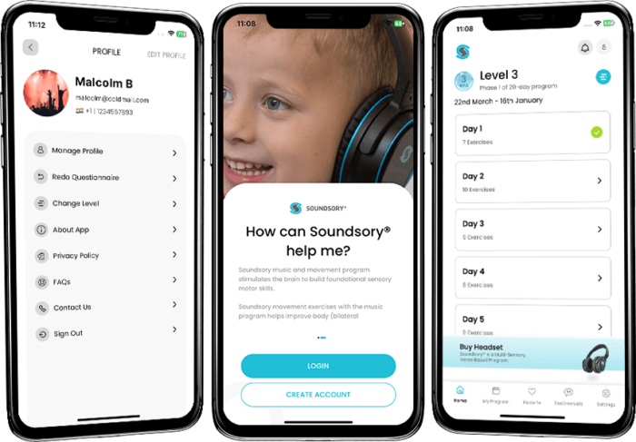 Digital Multi-Sensory Therapy Wellness App mockup