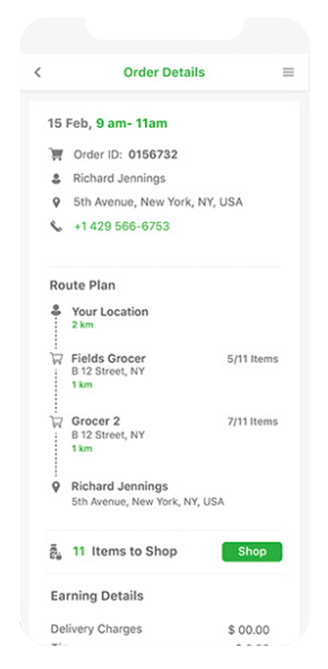grocery delivery app for drivers item collection mockup