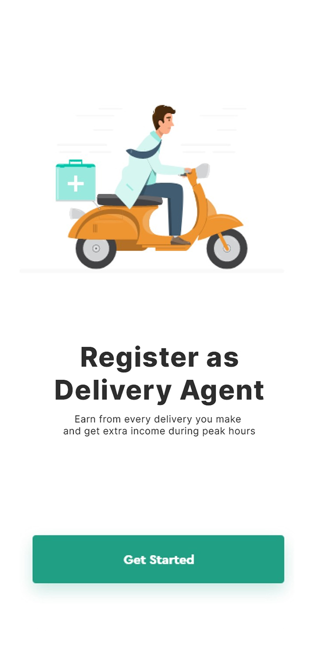 Medicine Delivery Driver App Registration Screen