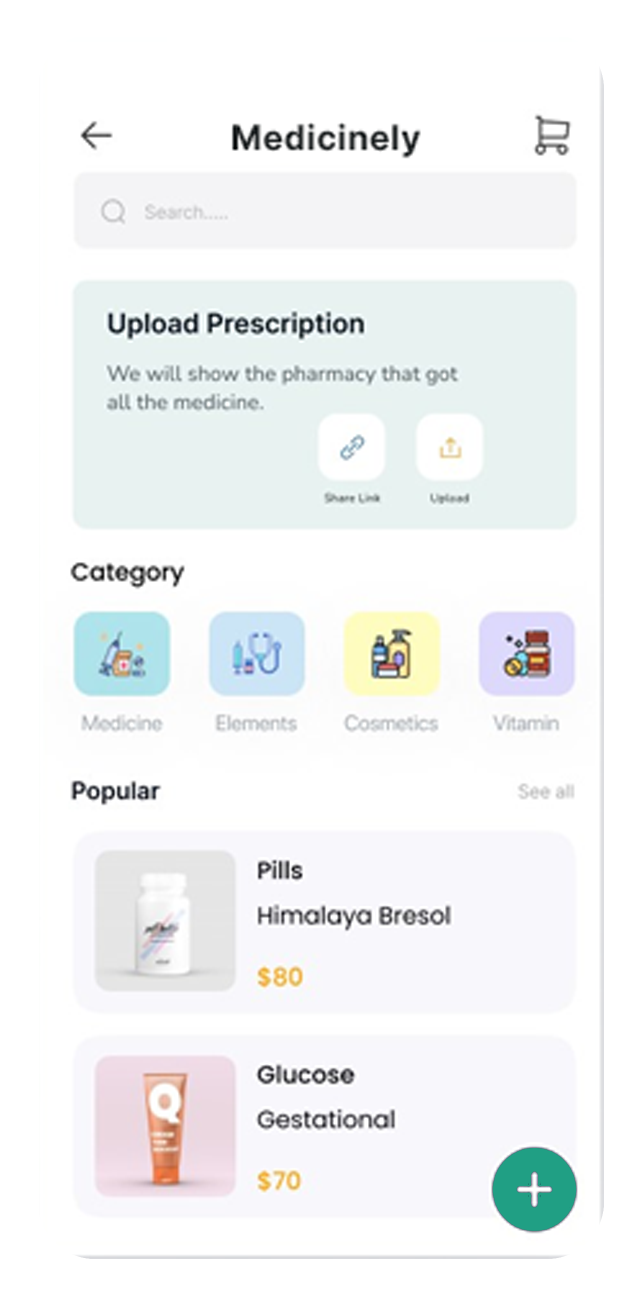 Medicine Delivery User App Eprescription Mockup