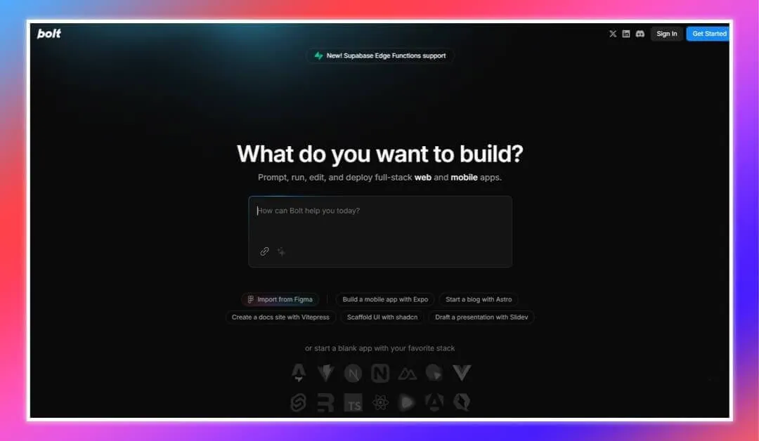 Bolt Home Page 