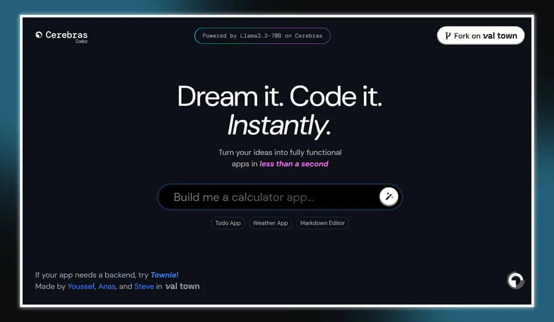CerebrasCoder Home Page