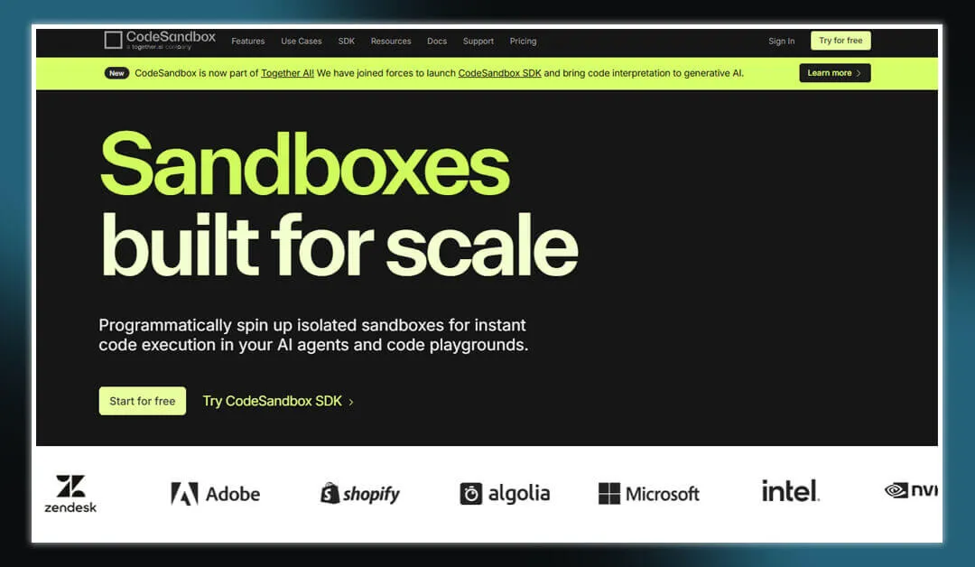 CodeSandbox Home Page