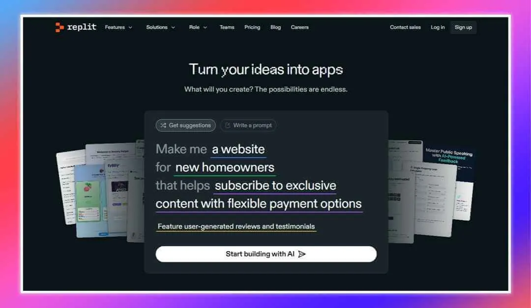 Replit Home Page 