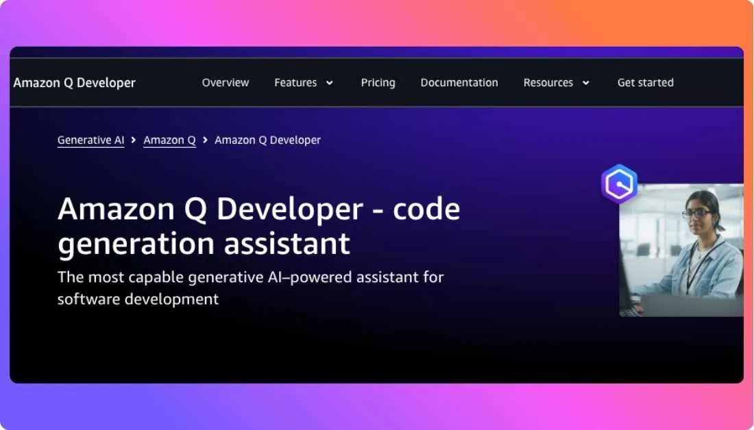 Amazon Q Developer Home Page 