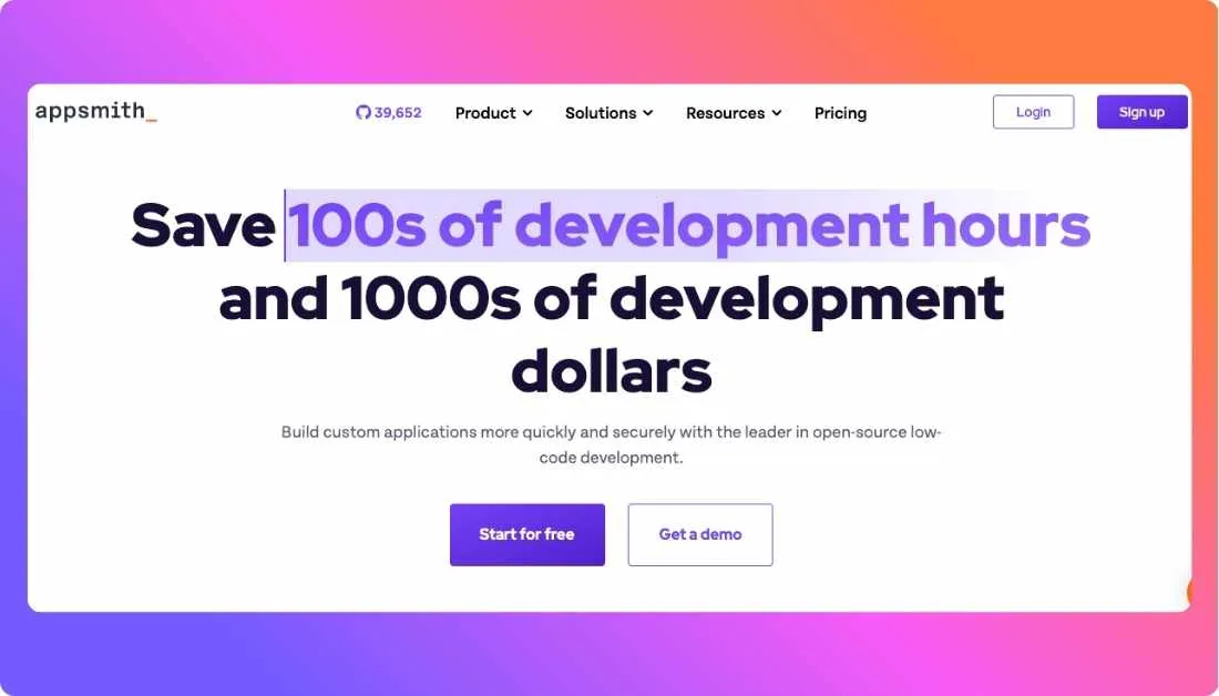 Appsmith Home Page