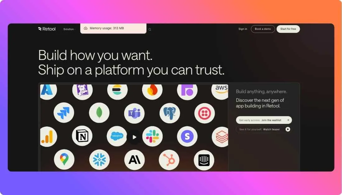 Retool Homepage