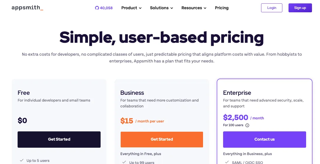 Appsmith Pricing
