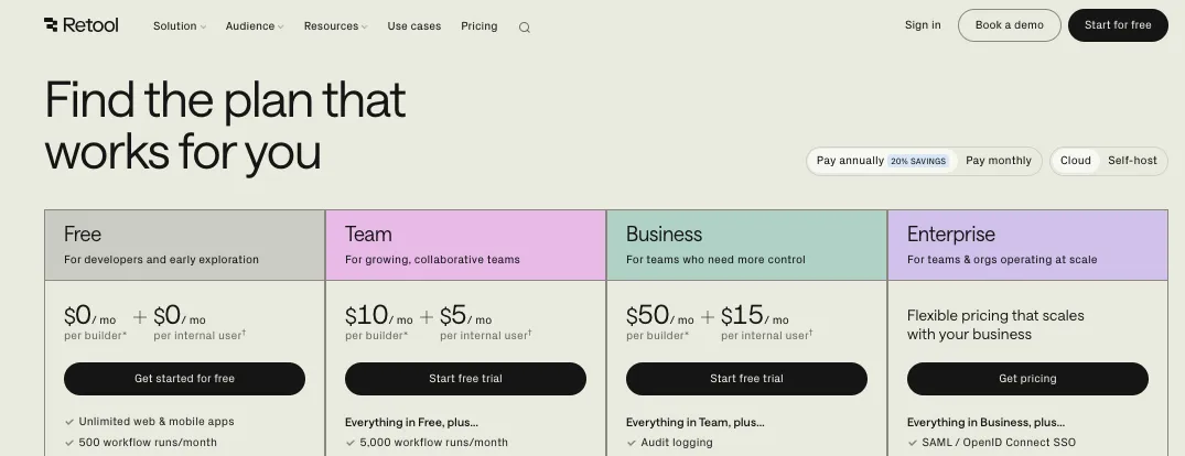 Retool Pricing