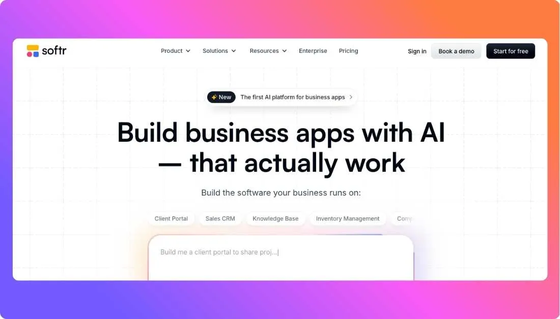 Softr Home Page