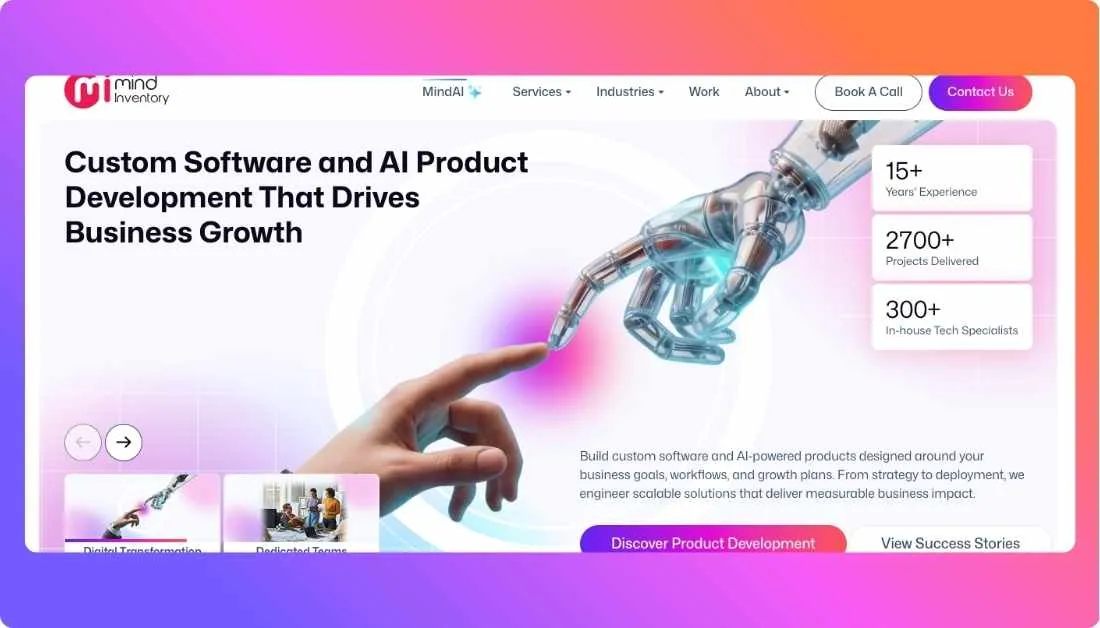 MindInventory Home page
