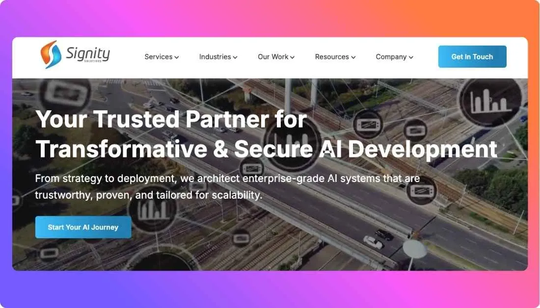 Signity Solutions Home page