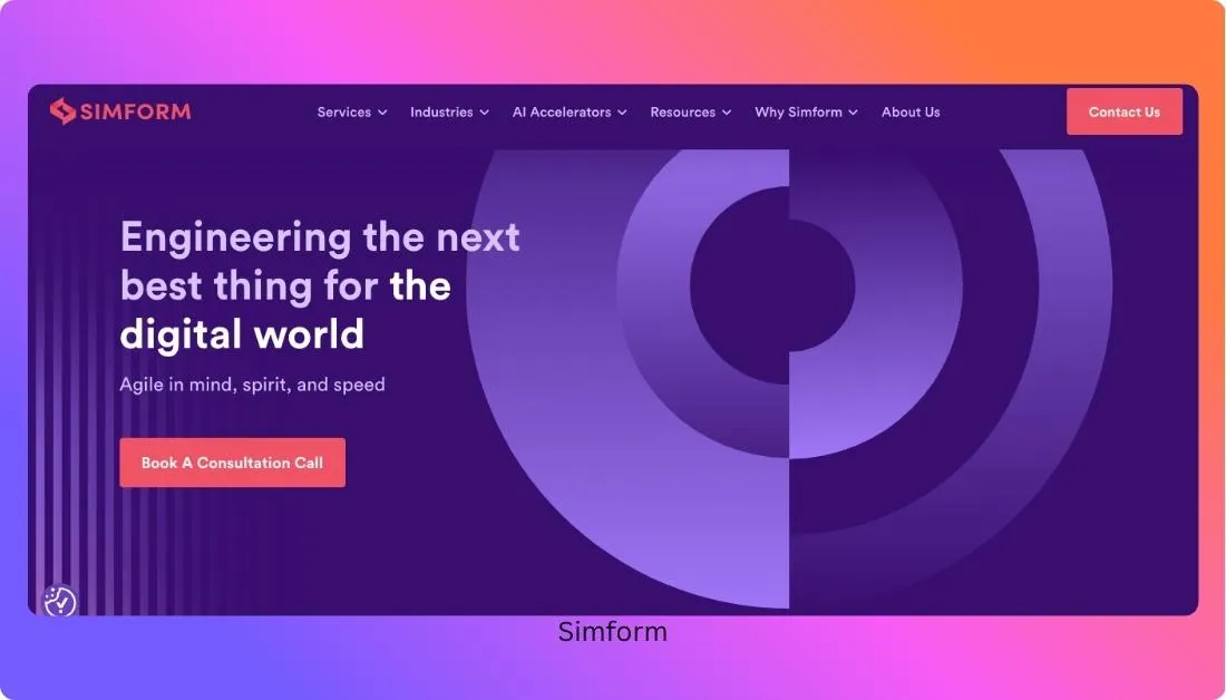 Simform Home page