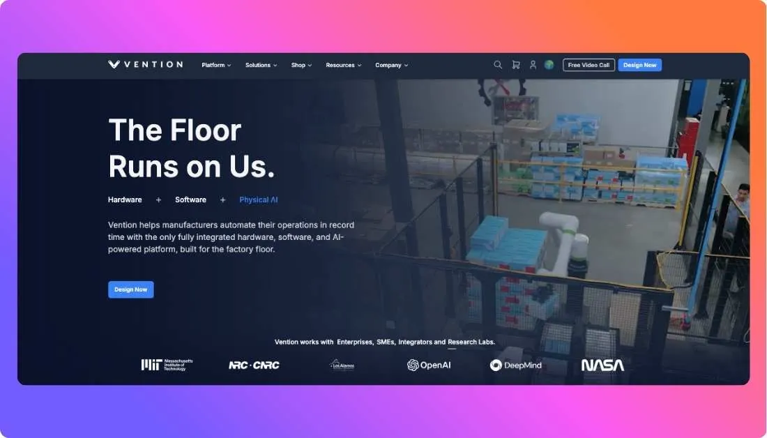 Vention Home page