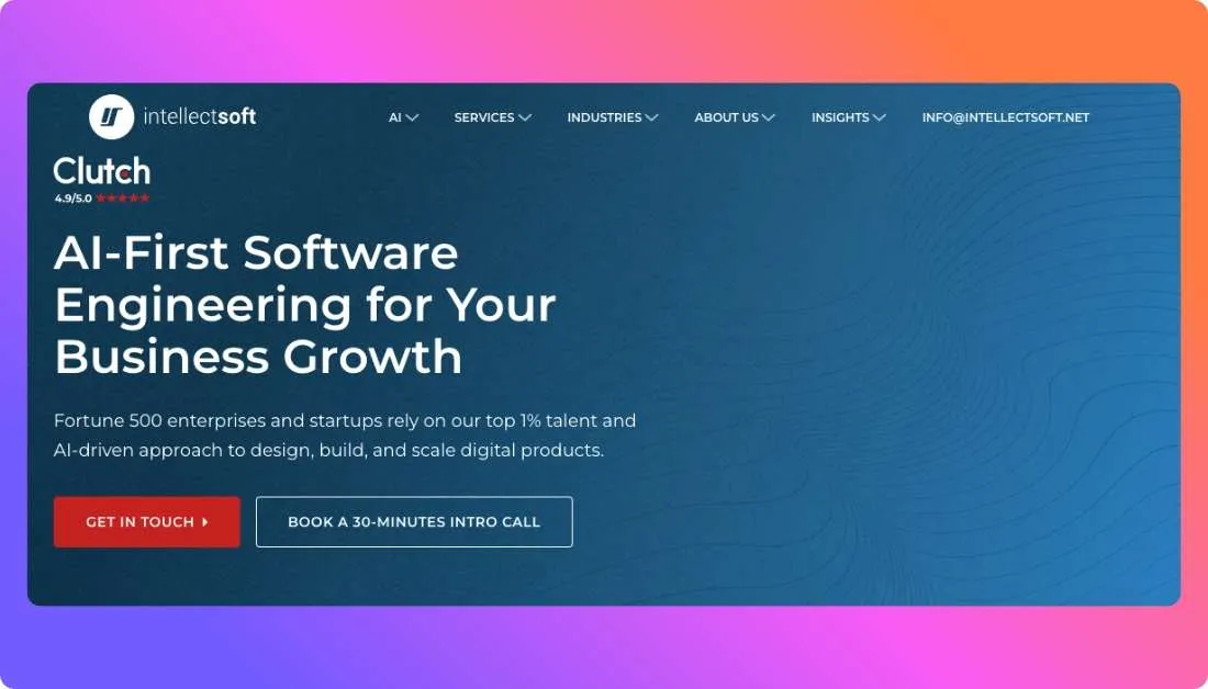 Intellectsoft Home page