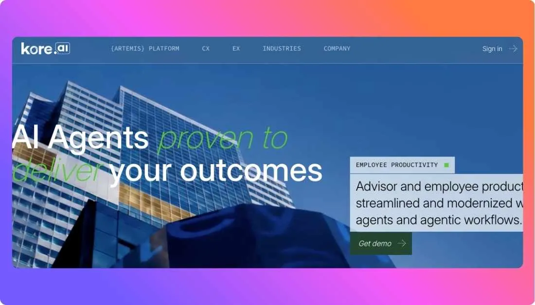 Kore.ai Home page
