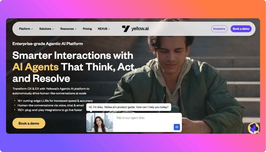 Yellow.ai Home page